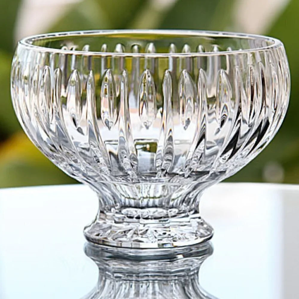 Waterford Marquis Sheridan Diamond Cut Wedge Cut Clear Crystal Footed Bowl 6